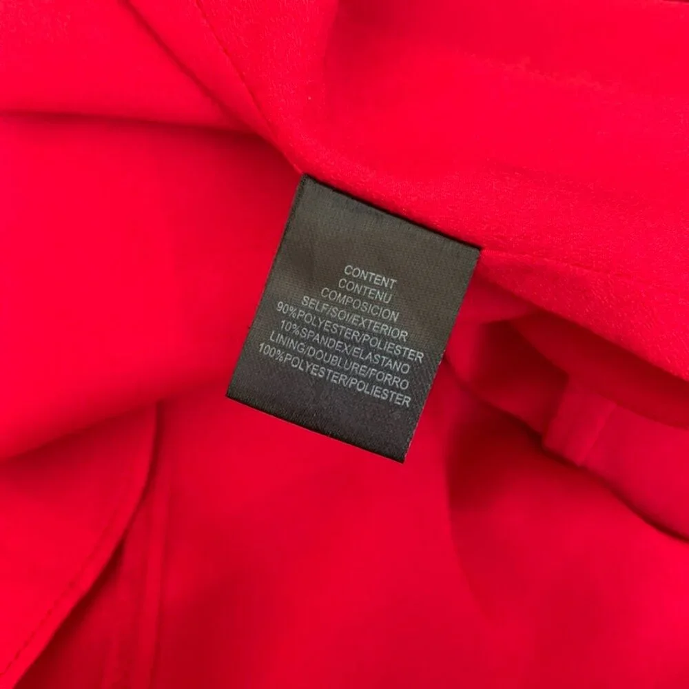 Charles Henry Red Ruffle Tiered Wrap Dress Small